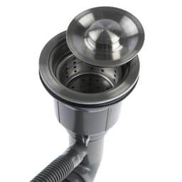 Мойка кухонная AFLORN AF95044F, врезная, S=3.0 и 0.8 мм, 50×44×22 см, сифон, графит