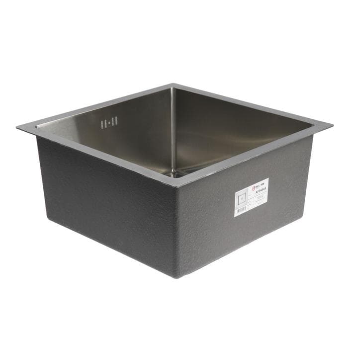 Мойка кухонная AFLORN AF94444, врезная, S=3.0 и 0.8 мм, 44×44×22 см, сифон, сатин