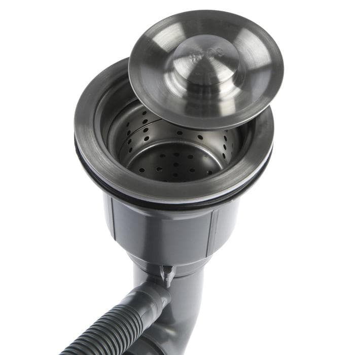 Мойка кухонная AFLORN AF94444, врезная, S=3.0 и 0.8 мм, 44×44×22 см, сифон, сатин