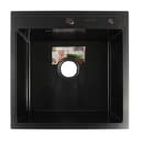 Мойка кухонная AFLORN AF95050F, врезная, S=3.0 и 0.8 мм, 50×50×20 см, сифон, графит