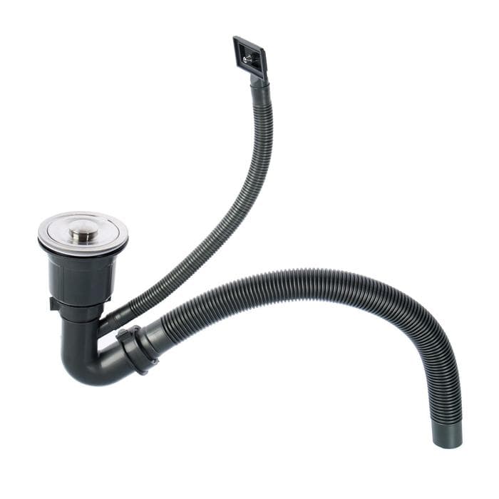 Мойка кухонная AFLORN AF95050F, врезная, S=3.0 и 0.8 мм, 50×50×20 см, сифон, графит
