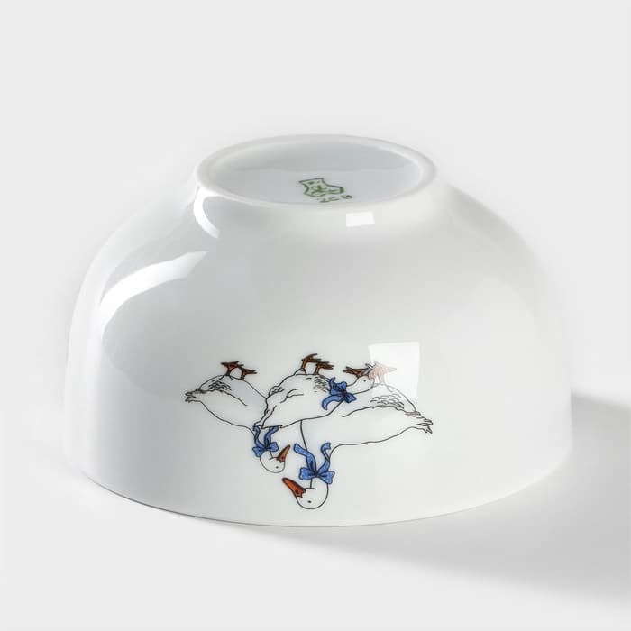 Пиала Добрушский завод «Гуси», 330 мл, d=11 см, фарфор, белая, рисунок МИКС