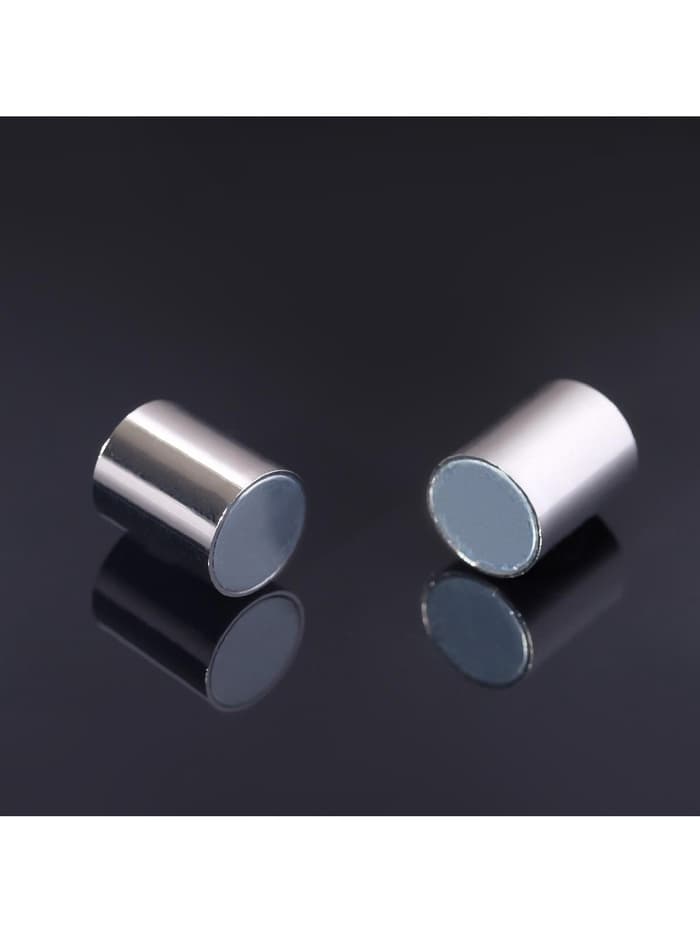 Замок-концевик магнитный, L=20 мм, вн.d=8 мм, (набор 3 шт.), цвет серебро