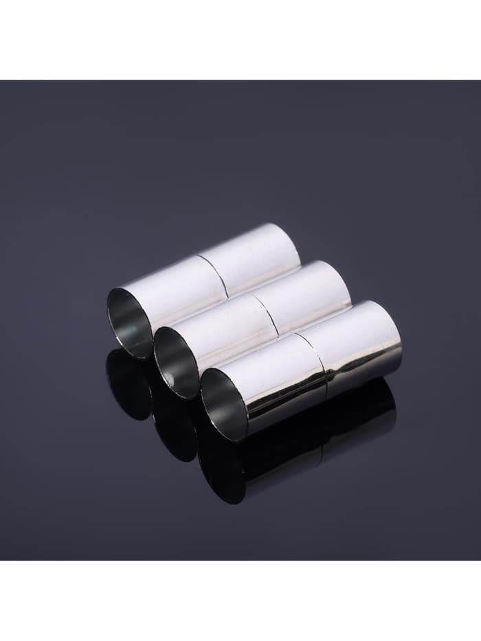 Замок-концевик магнитный, L=20 мм, вн.d=8 мм, (набор 3 шт.), цвет серебро