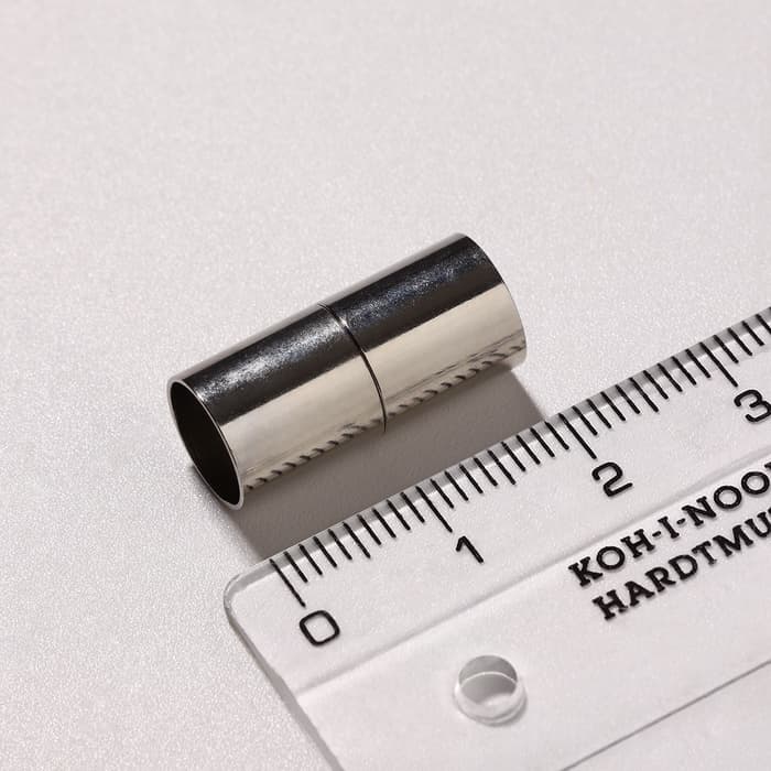 Замок-концевик магнитный, L=20 мм, вн.d=8 мм, (набор 3 шт.), цвет серебро