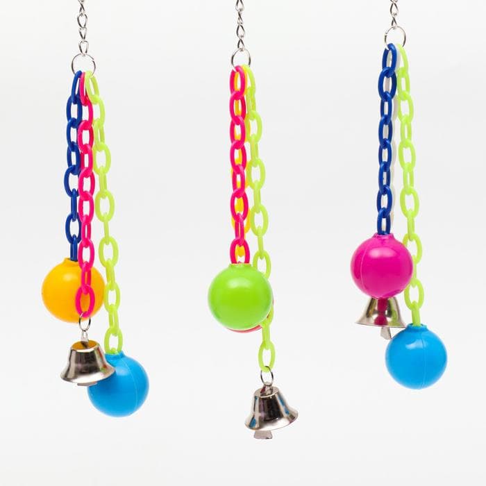Игрушка для птиц «Погремушка», пластик, цвет МИКС