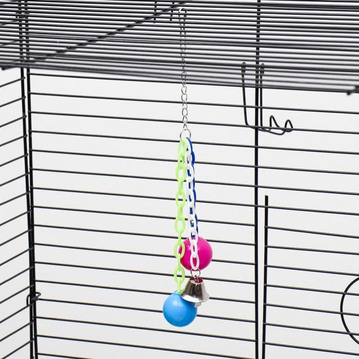 Игрушка для птиц «Погремушка», пластик, цвет МИКС