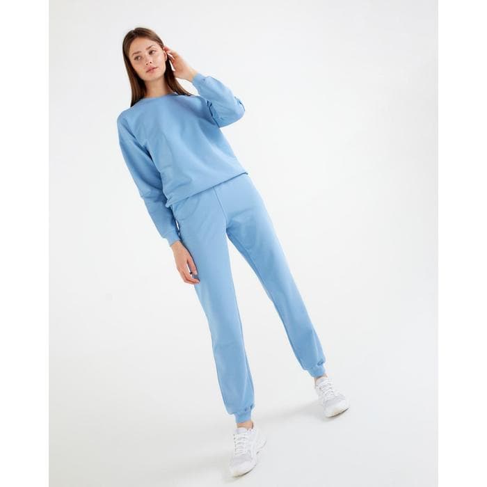 Костюм женский (свитшот, брюки) MINAKU: Casual Collection, размер 46, голубой