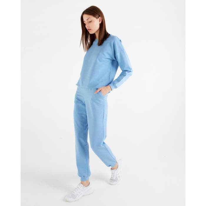 Костюм женский (свитшот, брюки) MINAKU: Casual Collection, размер 48, голубой