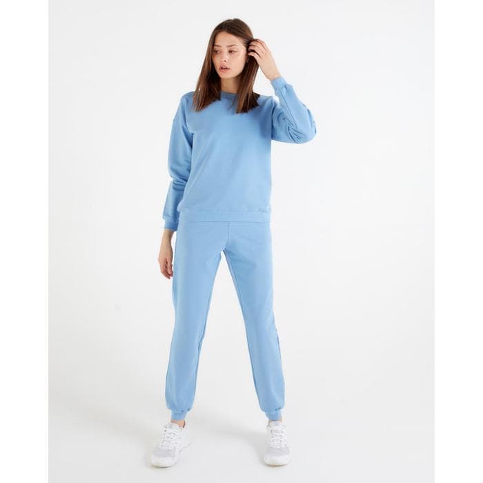 Костюм женский (свитшот, брюки) MINAKU: Casual Collection, размер 48, голубой