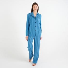 Пижама женская (рубашка, брюки) MINAKU: Light touch, синяя, размер 50