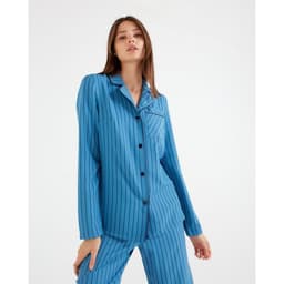 Пижама женская (рубашка, брюки) MINAKU: Light touch, синяя, размер 50