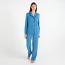 Пижама женская (рубашка, брюки) MINAKU: Light touch, синяя, размер 54