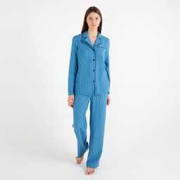 Пижама женская (рубашка, брюки) MINAKU: Light touch, синяя, размер 54