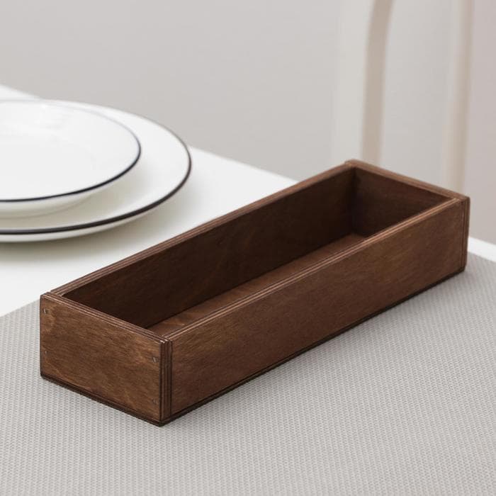 Лоток для столовых приборов Доляна, 25×8×4 см, дерево, коричневый