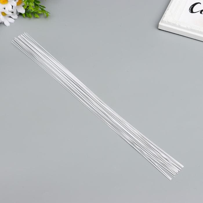 Проволока для творчества Blumentag 0.55 мм, 30 шт., 40 см, в пластиковой оплётке, белый