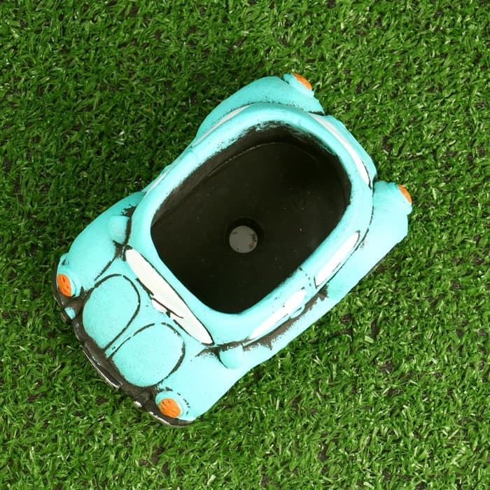 Горшок для цветов «Машинка» керамический, 300 мл, 14.5×9×6 см, зелёный