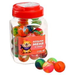 Мяч каучуковый Funny toys, попрыгунчик «Возьми меня к себе», в банке, МИКС, 30 шт.
