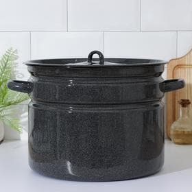 Бак эмалированный, 16 л, d=31 см, без декоры, графитовый