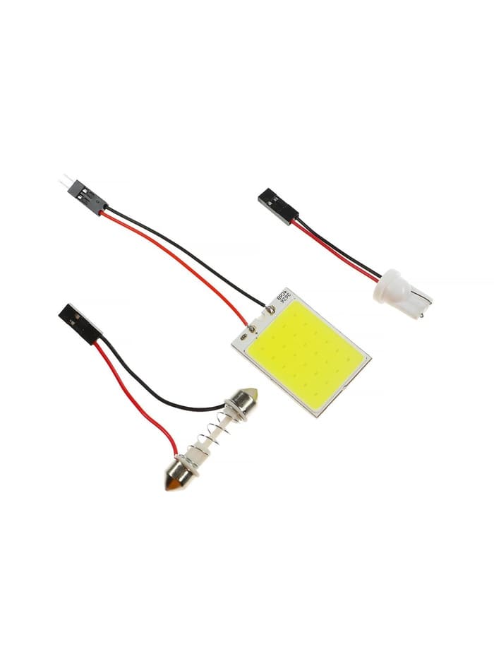 Автомобильная лампа светодиодная, 12 В, 24 SMD, два переходника, свет белый