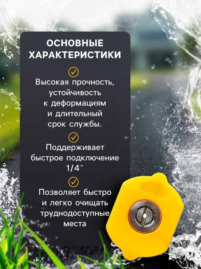 Насадка-распылитель, 0-15-25-40 град, посадочный d=12 мм, набор 4 шт.
