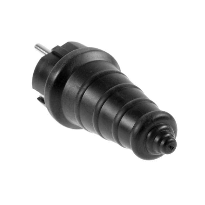 Вилка прямая, 16 А, 220 В, IP44, с заземлением, каучук, чёрная