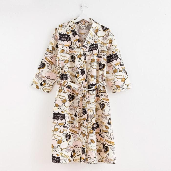 Халат женский «Этель. Девичник», размер 42-44, вафля 200 г/м², хлопок