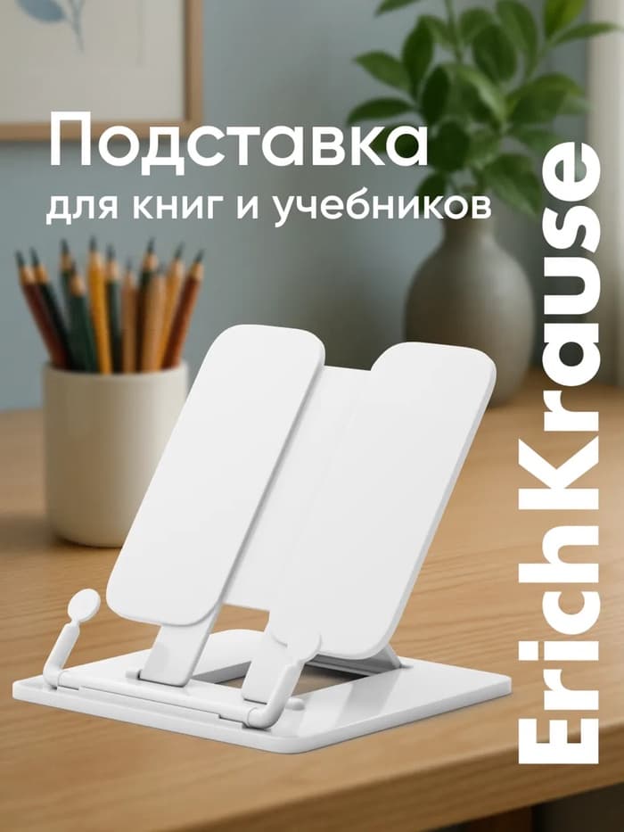 Подставка для книг, ErichKrause, пластиковая, белая