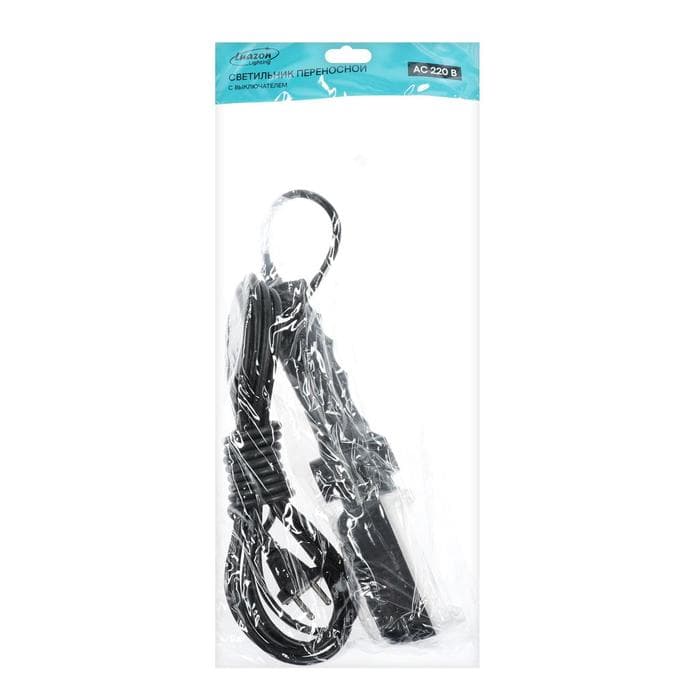 Светильник переносной светодиодный Luazon Lighting с выключателем, 12 Вт, 25 LED, 5 м, чёрный