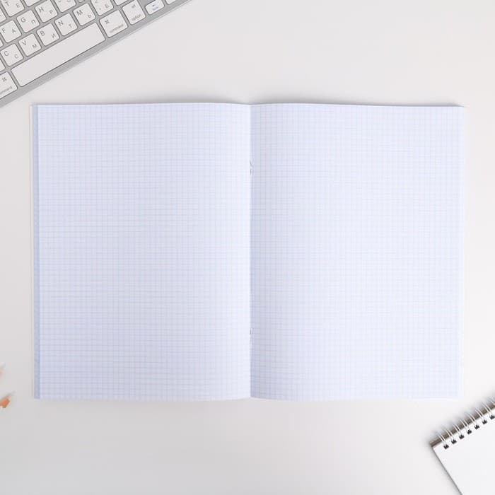 Тетрадь в клетку А4, 80 л., на скрепке, блок №1«Мрамор»