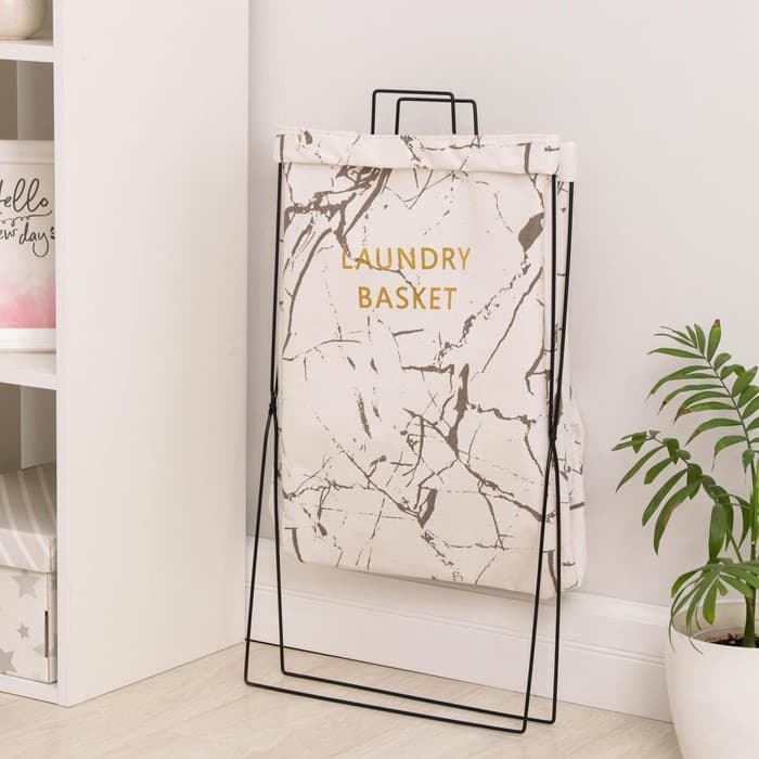 Корзина для белья складная Доляна «Монро», 40×26×50 см, белая