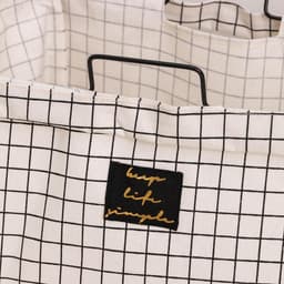 Корзина для белья складная «Клетка», 40×26×50 см, бело-чёрная