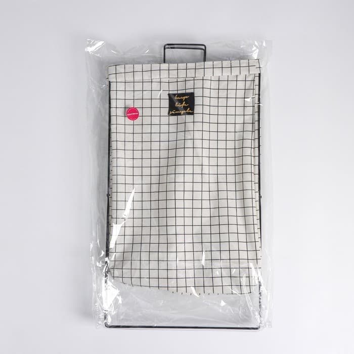 Корзина для белья складная «Клетка», 40×26×50 см, бело-чёрная