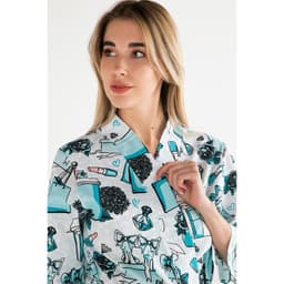 Халат женский Этель «Mint mood» рукав 3/4, размер 42-44, вафля 200 г/м², 100% хлопок