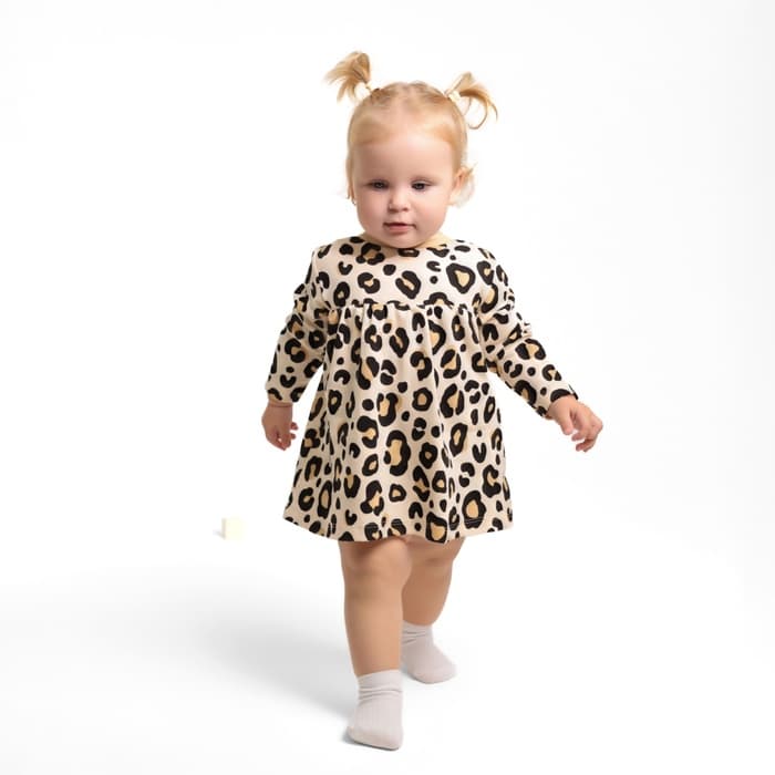 Платье - боди для девочки «Крошка Я. Леопард», рост 68-74 см