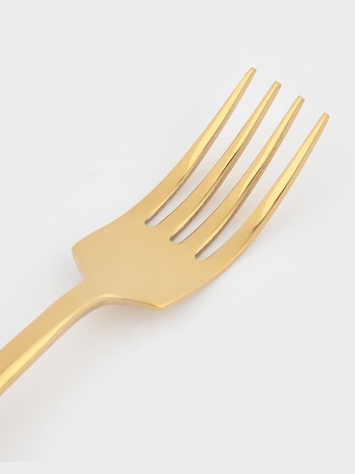 Вилка столовая Magistro Kolos, длина 19.5 см, нержавеющая сталь, золотистая