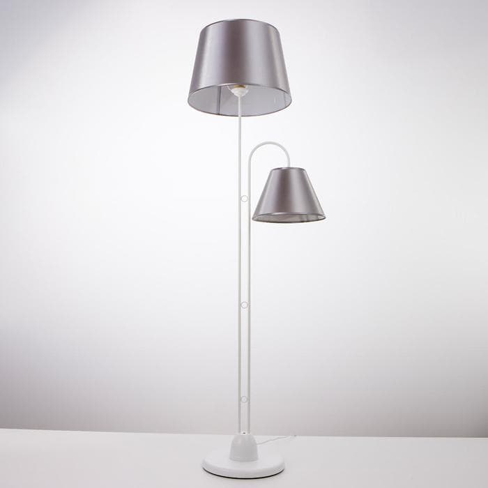Торшер напольный BayerLux «1063/2», 2×15 Вт, Е27, белый-серый