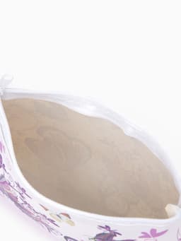 Косметичка - пенал на молнии, плоская, с рисунком «Бабочки», фиолетовая