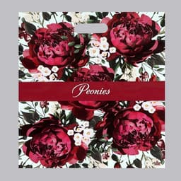 Пакет «Бордовые пионы», полиэтиленовый с вырубной ручкой, 60 мкм, 38×45 см