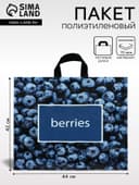 Пакет «Черника», полиэтиленовый с петлевой ручкой, 44×42 см, 70 мкм