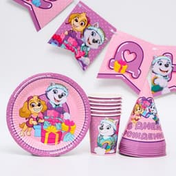 Посуда одноразовая бумажная на 6 персон «С днем рождения!», Щенячий патруль