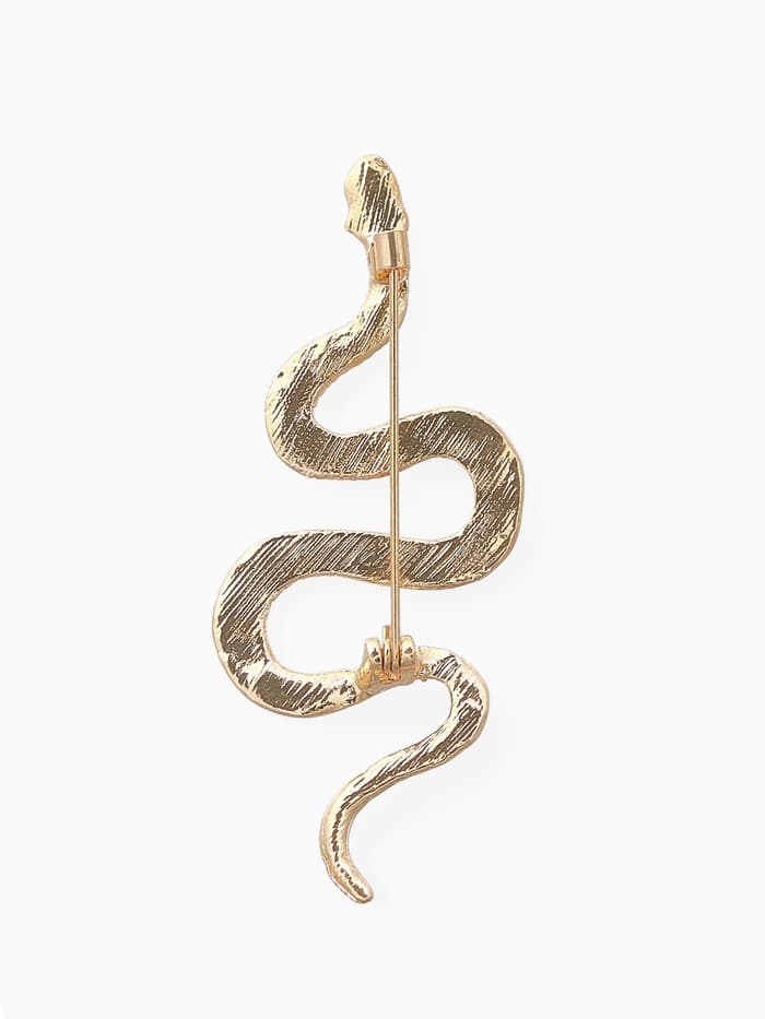 Брошь «Змея», извилистая, цвет золото
