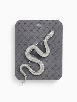 Брошь «Змея», извилистая, цвет серебро