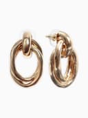 Серьги металл «Геометрия», овалы переплетённые, цвет золото