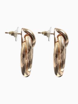 Серьги металл «Геометрия», овалы переплетённые, цвет золото