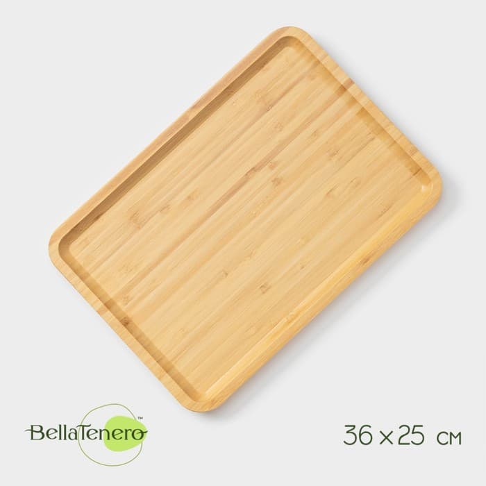 Блюдо для подачи BellaTenero Striata, прямоугольное, 36×25 см, бамбук