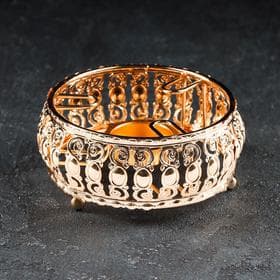 Подставка-подогрев для чайника, 13×13×6 см, металл, золотистая