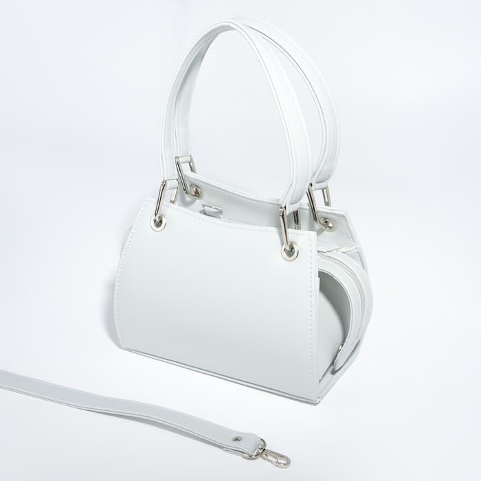 Сумка-саквояж El Masta на молнии, наружный карман, длинный ремень, цвет серый