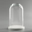 Стеклянный купол - клош на деревянной подставке «Венсан», 25×15 см, белый