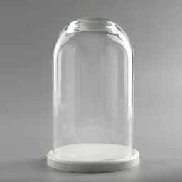 Стеклянный купол - клош на деревянной подставке «Венсан», 25×15 см, белый